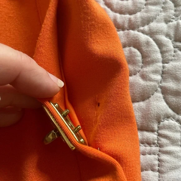 Andrea Jovine bright orange fitted shift dress sleeveless - Picture 14 of 14